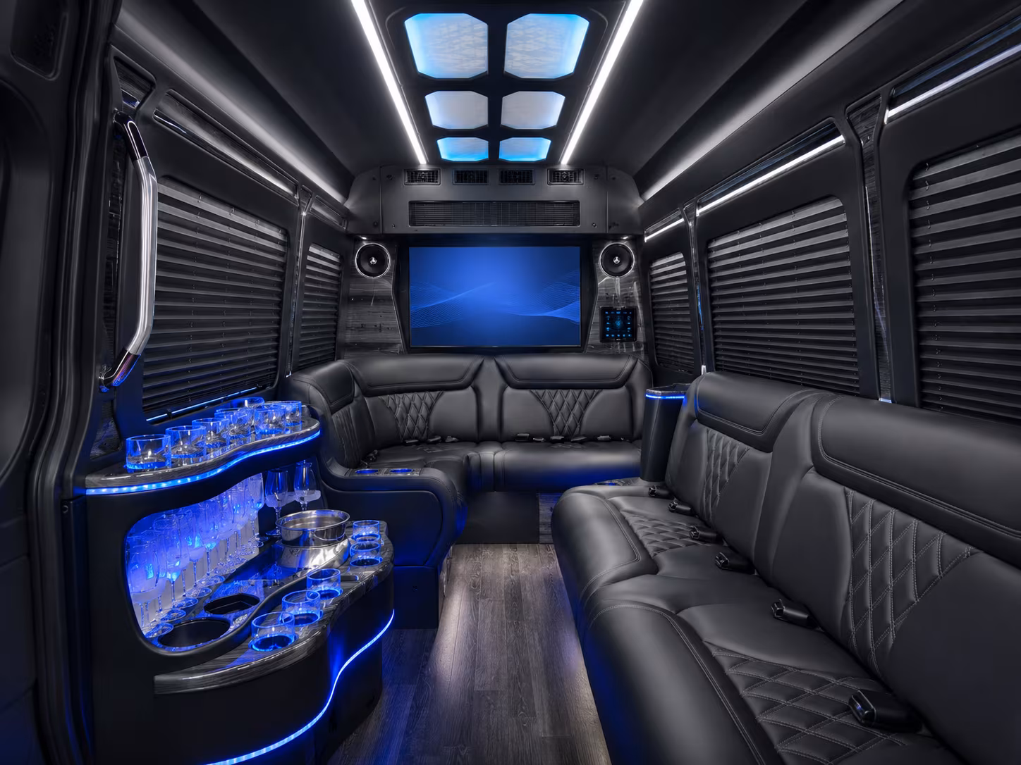 loveland 40 passenger party bus inside