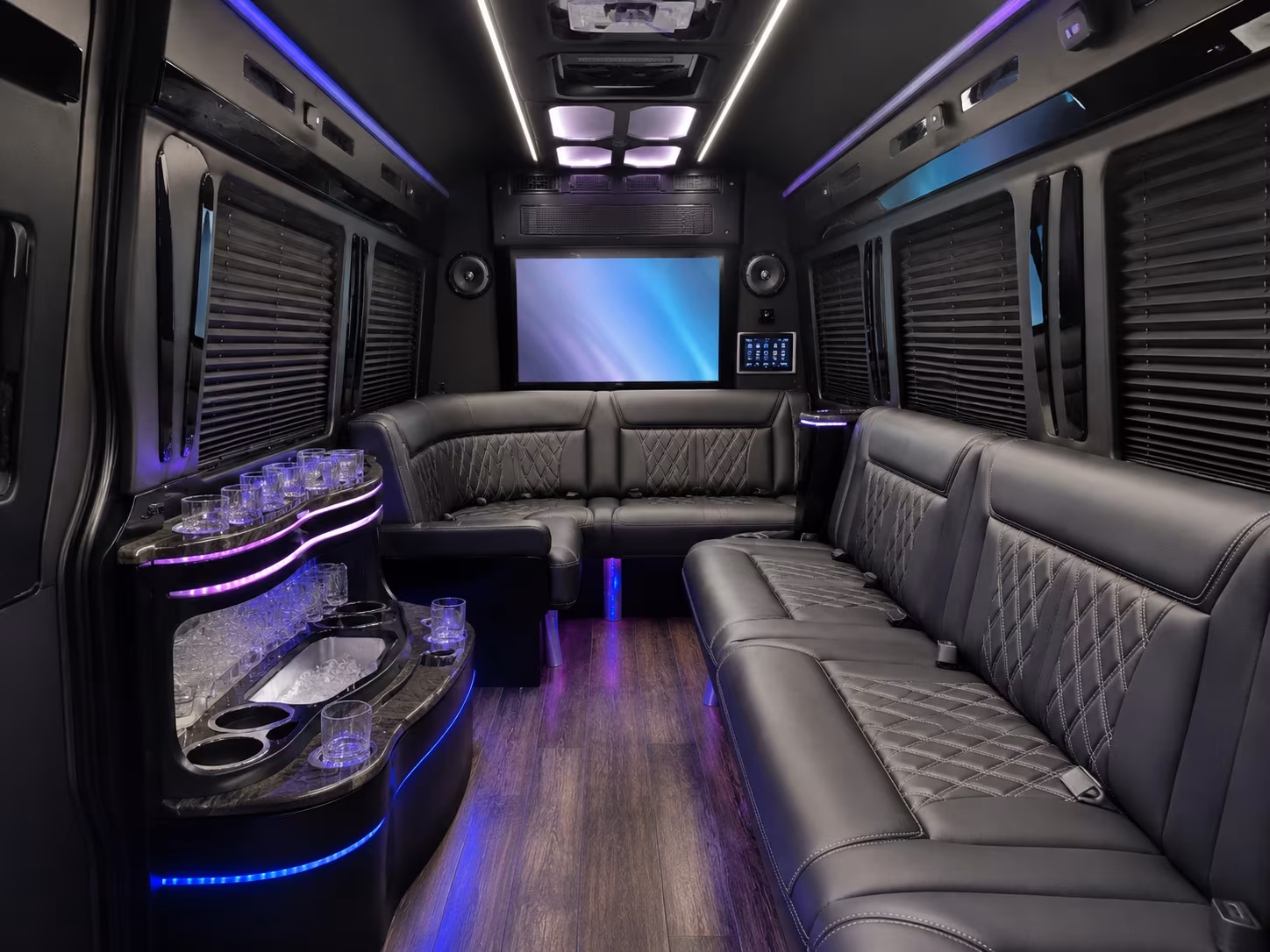 white black and silver buses available to match your wedding colors